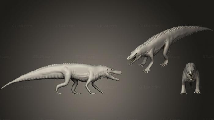 Animal figurines (Batrachotromus, STKJ_0731) 3D models for cnc